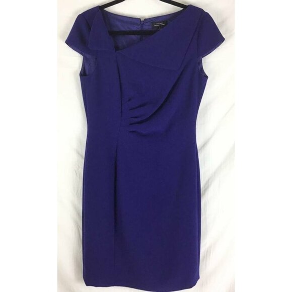 TAHARI Arthur Levine Dress Size 6 Purple Shift - Picture 1 of 6